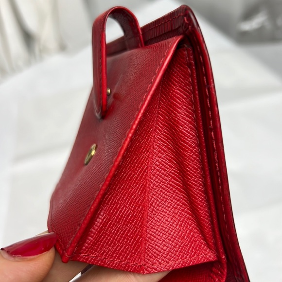 Auth. Louis Vuitton Epi Leather Porte Billes Compact Red Wallet Vintage France - Picture 9 of 17